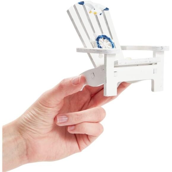 Juvale Set of 4 Mini Beach Chair for Bathroom, Nautical Home Deco - Picture 4 of 8